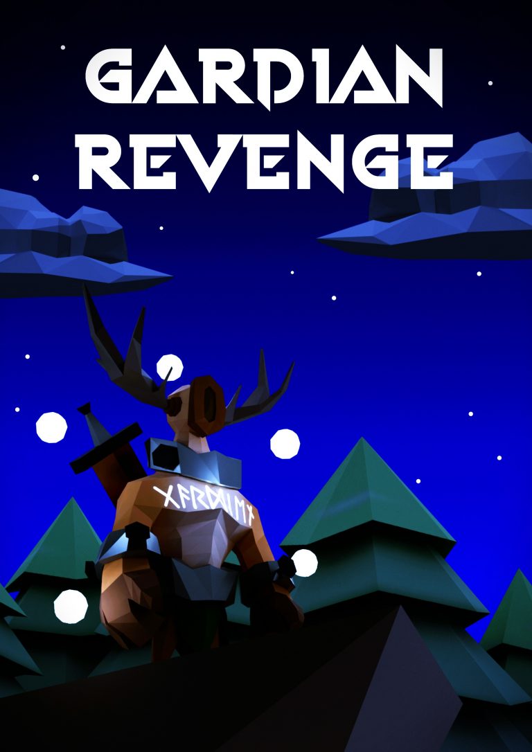 Visuel 3D Low Poly avec un cerf humanisé